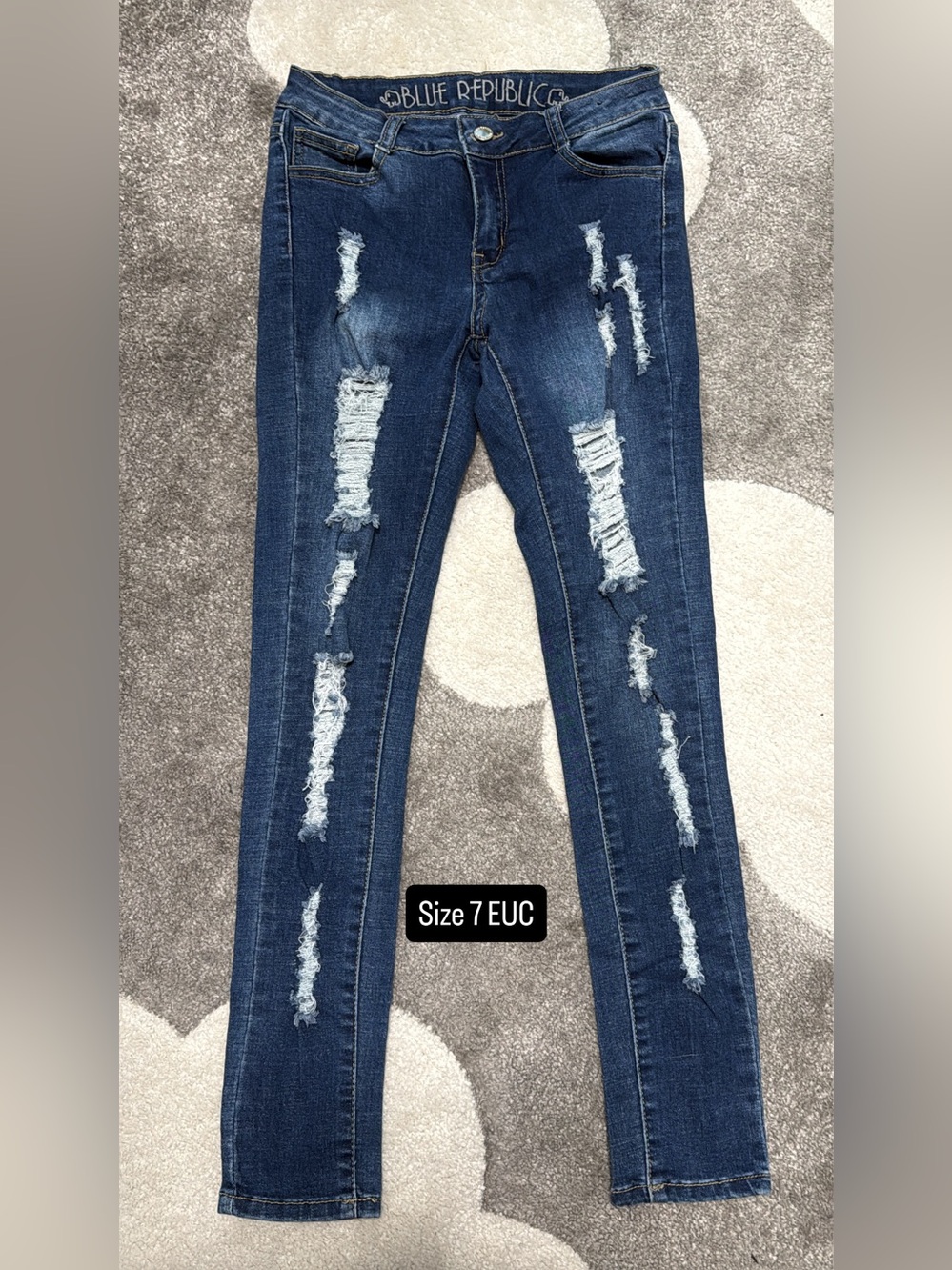 Blue Republic Women’s Skinny Ripped Jeans - Blue